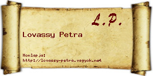 Lovassy Petra névjegykártya