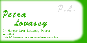 petra lovassy business card